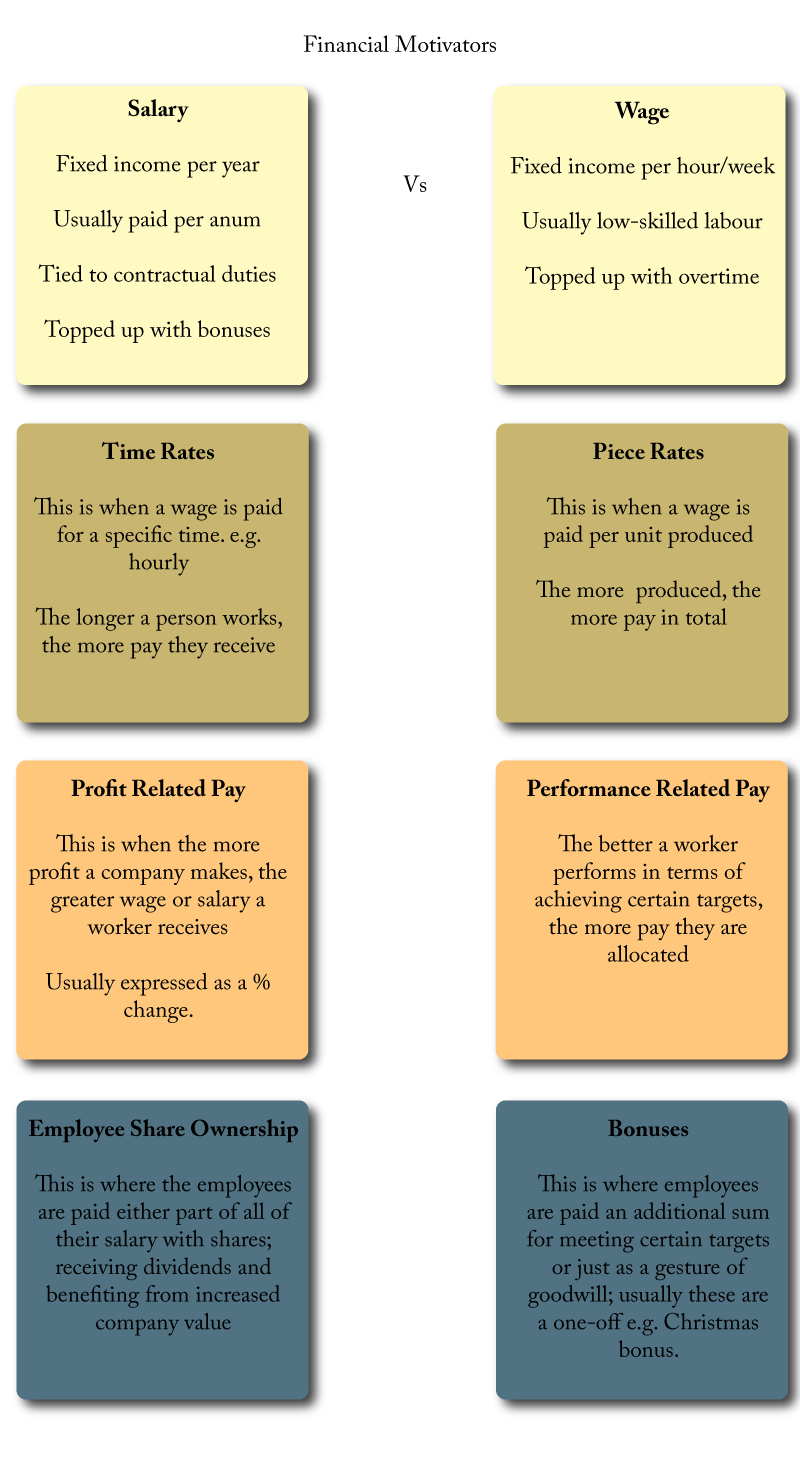 IGCSE business studies financial motivation 